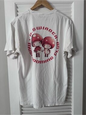 R. Swiader Mushroooming Club Graphic Tee | White | Size M